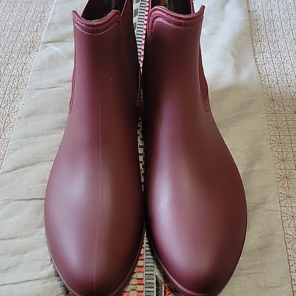 Catherine Malandrino Plum Chelsea Briellie Rainboots Bows Burgundy Feminine 39 8